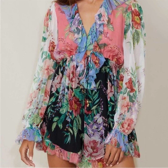 Zimmermann Bellitude Flutter Playsuit in Spliced size 0 - Picture 9 of 12